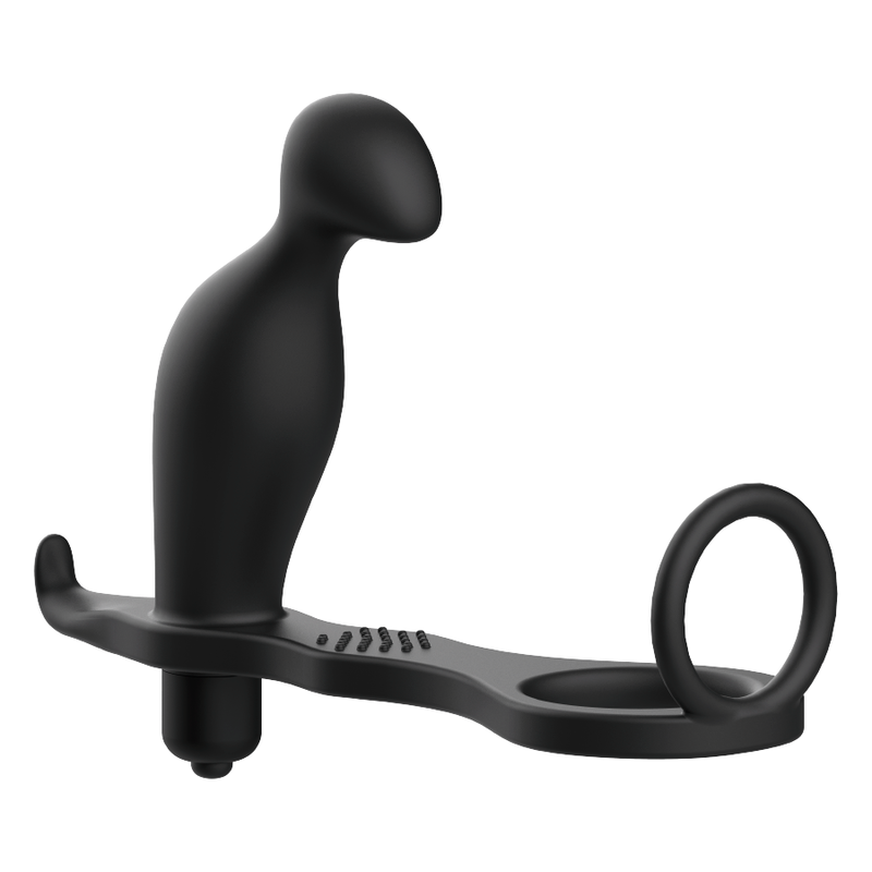 ADDICTED TOYS - ANALPLUG MED SORT SILIKONERING 12 CM
