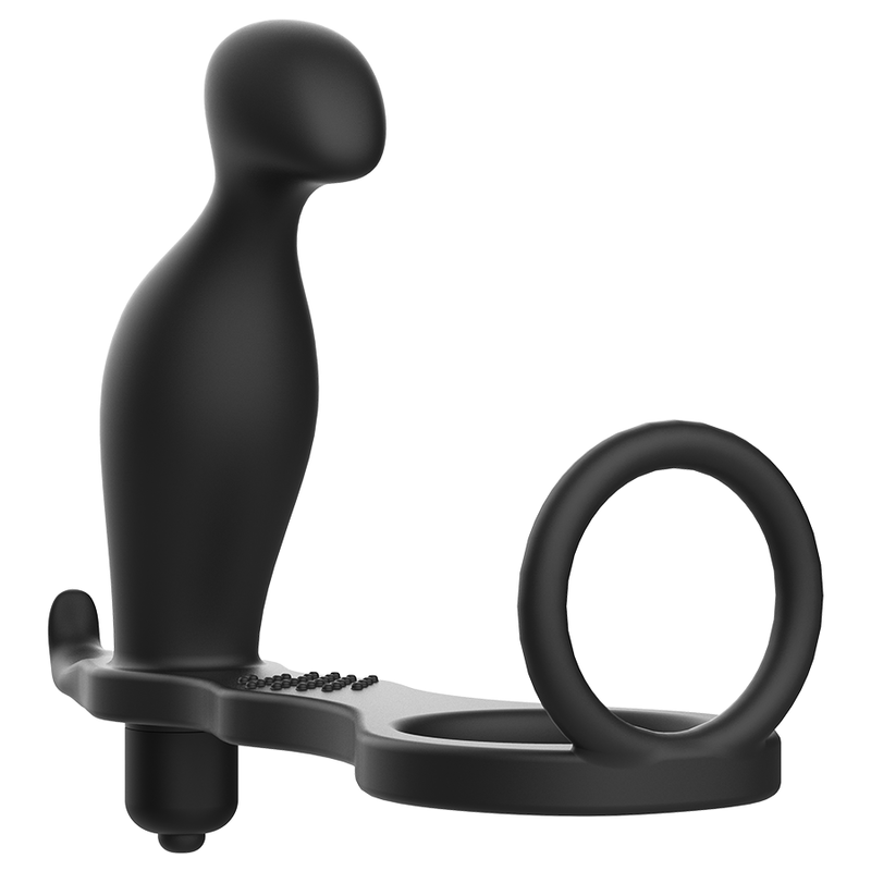 ADDICTED TOYS - ANALPLUG MED SORT SILIKONERING 12 CM