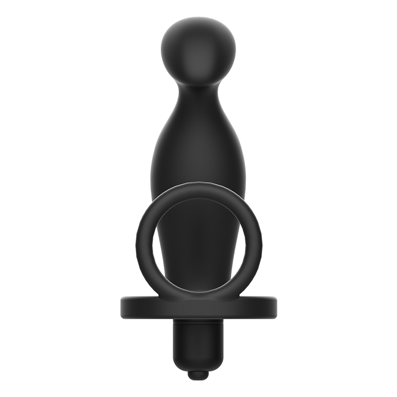 ADDICTED TOYS - ANALPLUG MED SORT SILIKONERING 12 CM