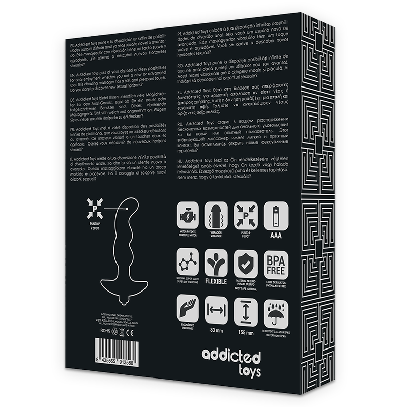 ADDICTED TOYS - ANAL MASSAGEAPPARAT MED SORT VIBRATION MODEL 2