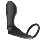 ADDICTED TOYS - PENIS RING MED FJERNBETJENING ANALPLUG SORT GENOPLADELIG